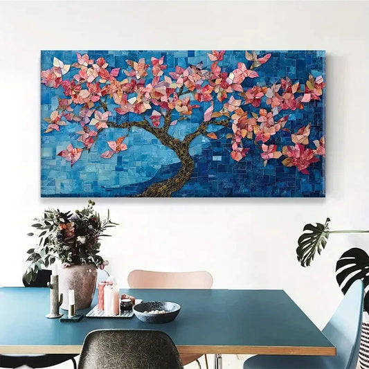 Mosaic Tree Vibrant Décor Wall Art Canvas Office Home Room Framed 120x60cm