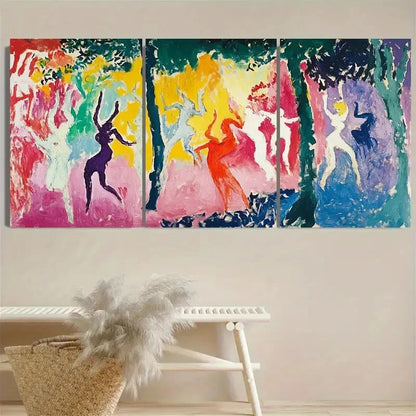 3pcs Henri Matisse The Dancing Wall Art Set Canvas Framed 40x60cm - High Quality Print 100% Australian Made Wall Canvas Ready to Hang
