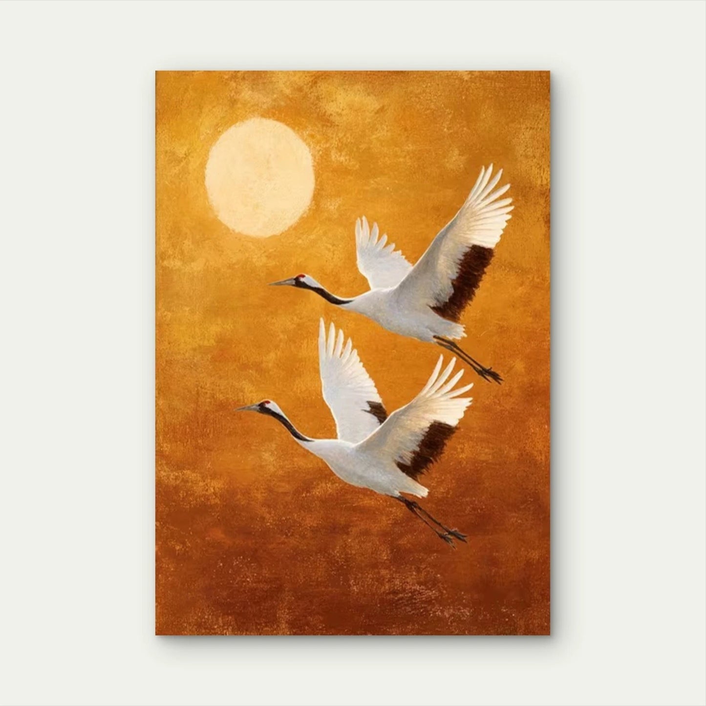 Two Graceful White Cranes Metal Print Ready to Hang
