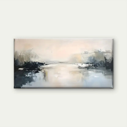 Black Grey White Watercolour Wall Art Canvas Office Home Room Framed 120x60cm