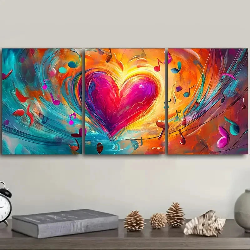 3pcs Love note Wall Art Set Canvas Framed 40x60cm - High Quality Print 100% Australian Made Wall Canvas Ready to Hang - Bella Home Decor