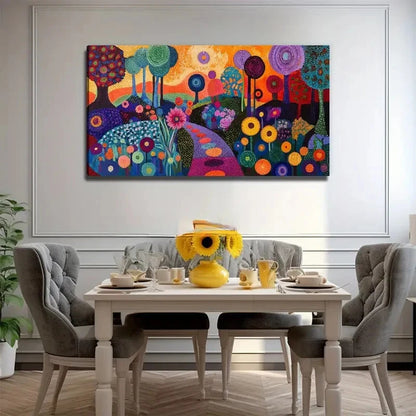 Abstract Park Painting - Modern Wall Art Canvas Office Home Room Framed 120x60cm