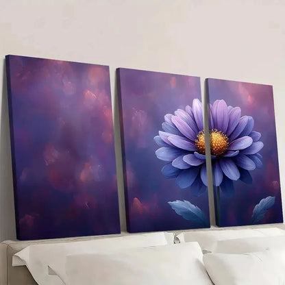 3pcs Chinese Aster Flower Interior Designers      Wall Art Set Canvas Framed 40x60cm - High Quality Print 100% Australian Made Wall Canvas Ready to Hang - Bella Home Decor