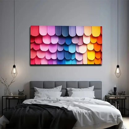 Vibrant Multicolor Modern Minim Wall Art Canvas Office Home Room Framed 120x60cm
