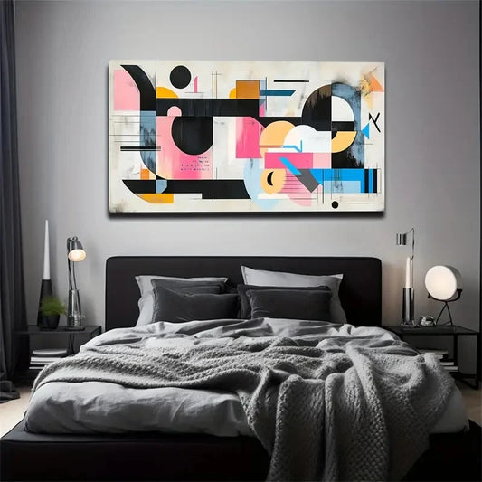 Vibrant Minimalist Design Wall Art Canvas Office Home Room Framed 120x60cm