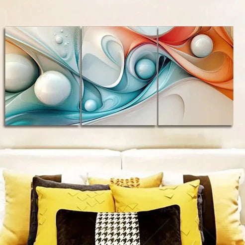 3pcs Colorful Spheres Design Wall Art Set Canvas Unframed - High Quality Print 100% Australian Made Wall Canvas - Bella Home Decor