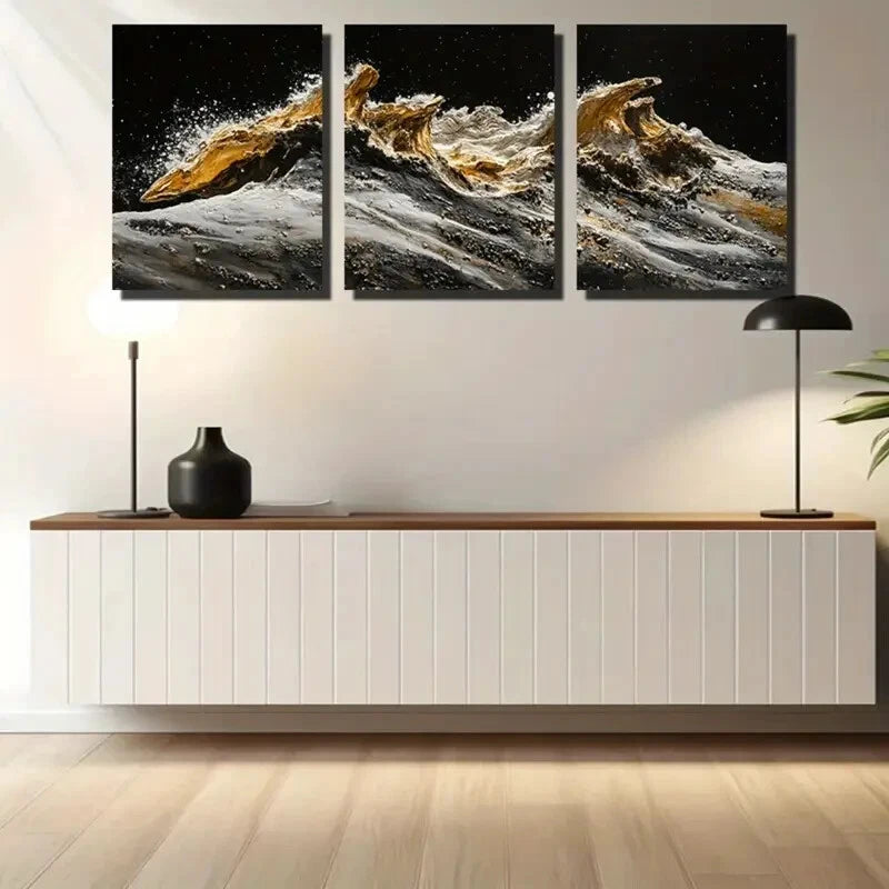 3pcs Starry Sky Island Design Metal Print Ready to Hang Art - Bella Home Decor
