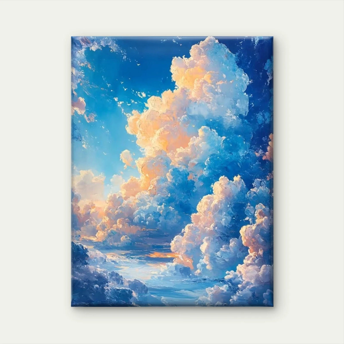 Serene Cloudscape with Soft Blue Sky Metal Print Ready to Hang