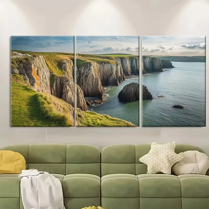 3pcs , Pembrokeshire Wales Travel Prints Metal Print Ready to Hang Art - Bella Home Decor