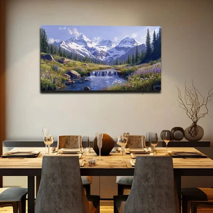 Large Snow-Capped Mountain Wall Art Canvas Office Home Room Framed 120x60cm