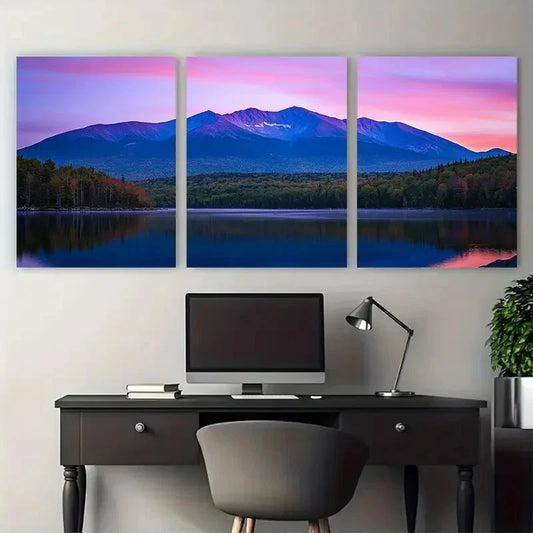 3pcs New Hampshire Mount Washington Travel Wall Art Set Canvas Framed 40x60cm - High Quality Print 100% Australian Made Wall Canvas Ready to Hang