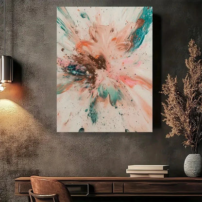 Beautiful Modern Abstract Vibrant Color Painting 40x60cm Metal Print Ready to Hang - Bella Home Decor