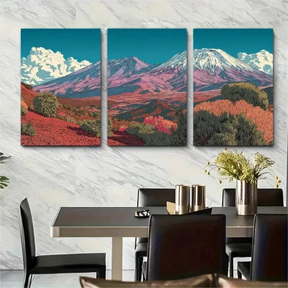 3pcs Harrington New Zealand Travel  Perfect Wall Art Set Canvas Framed 50x70cm - High Quality Print 100% Australian Made Wall Canvas Ready to Hang