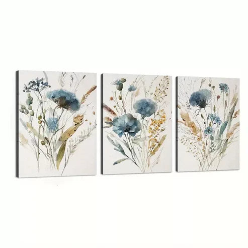 3pcs Minimalist Botanical Country Decor Wall Art Canvas Unframed - High Quality Print 100% Australian Made Wall Canvas