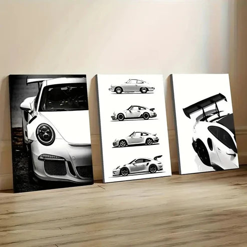 3pcs Cool Car Art, Creative Wall Art Canvas Wall Art Set Canvas Unframed – High Quality Print 100% Australian Made Wall Canvas