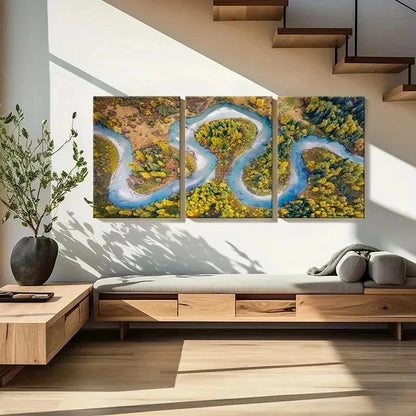3pcs Road Scenery Art Natural Landscape Wall Art Set Canvas Framed 50x70cm - High Quality Print 100% Australian Made Wall Canvas Ready to Hang - Bella Home Decor