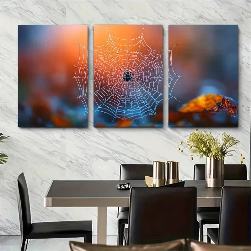 3pcs Eerie Fog Spider Web Y  Wall Art Set Canvas Framed 60x90cm - High Quality Print 100% Australian Made Wall Canvas Ready to Hang - Bella Home Decor