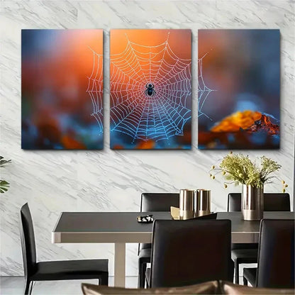 3pcs Eerie Fog Spider Web Y  Wall Art Set Canvas Framed 60x90cm - High Quality Print 100% Australian Made Wall Canvas Ready to Hang - Bella Home Decor