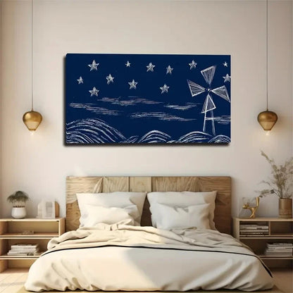 Stunning Starry Night Wall Art Canvas Office Home Room Framed 120x60cm