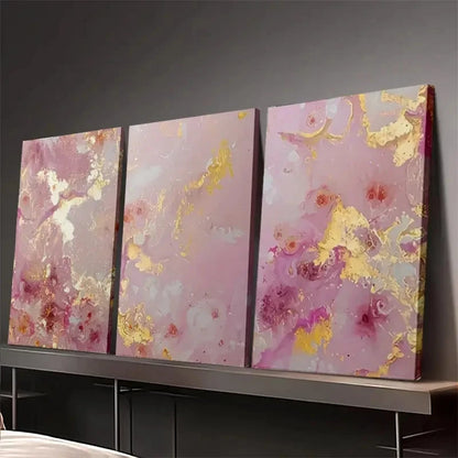 3pcs Abstract Rose Golden Art RGA  Wall Art Canvas Framed 40x60cm - High Quality Print 100% Australian Made Wall Canvas Ready to Hang - Bella Home Decor