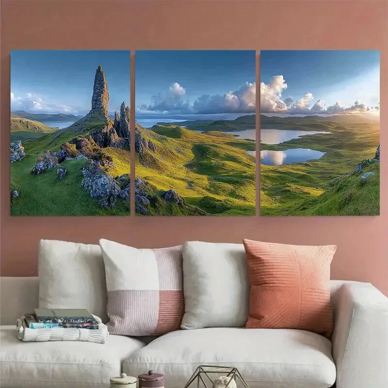 3pcs Isle of Skye Highlands Scotland Landscape Metal Print Ready to Hang Art - Bella Home Decor