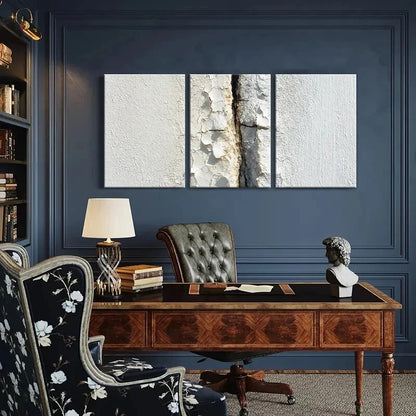 3pcs Abstract Wall Texture Cracked Surface Metal Print Ready to Hang Art