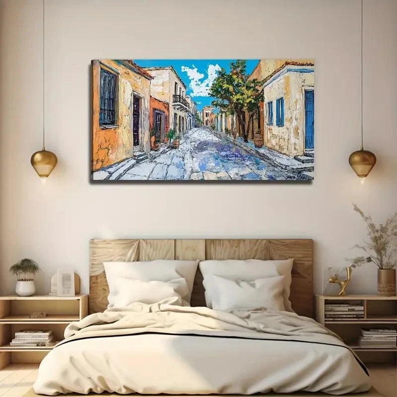Abstract Old Street Perfect Wall Art Canvas Office Home Room Framed 120x60cm