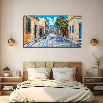 Abstract Old Street Perfect Wall Art Canvas Office Home Room Framed 120x60cm