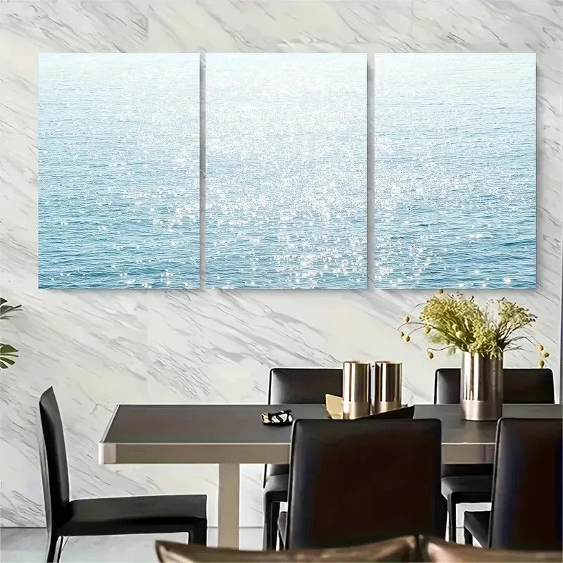 3pcs, Ocean Water Smart Metal Print Ready to Hang Art