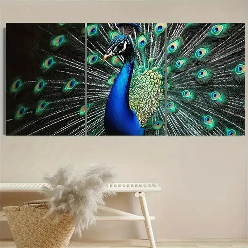 3pcs PeaRooster Art Wall Art Set Canvas Unframed - High Quality Print 100% Australian Made Wall Canvas - Bella Home Decor