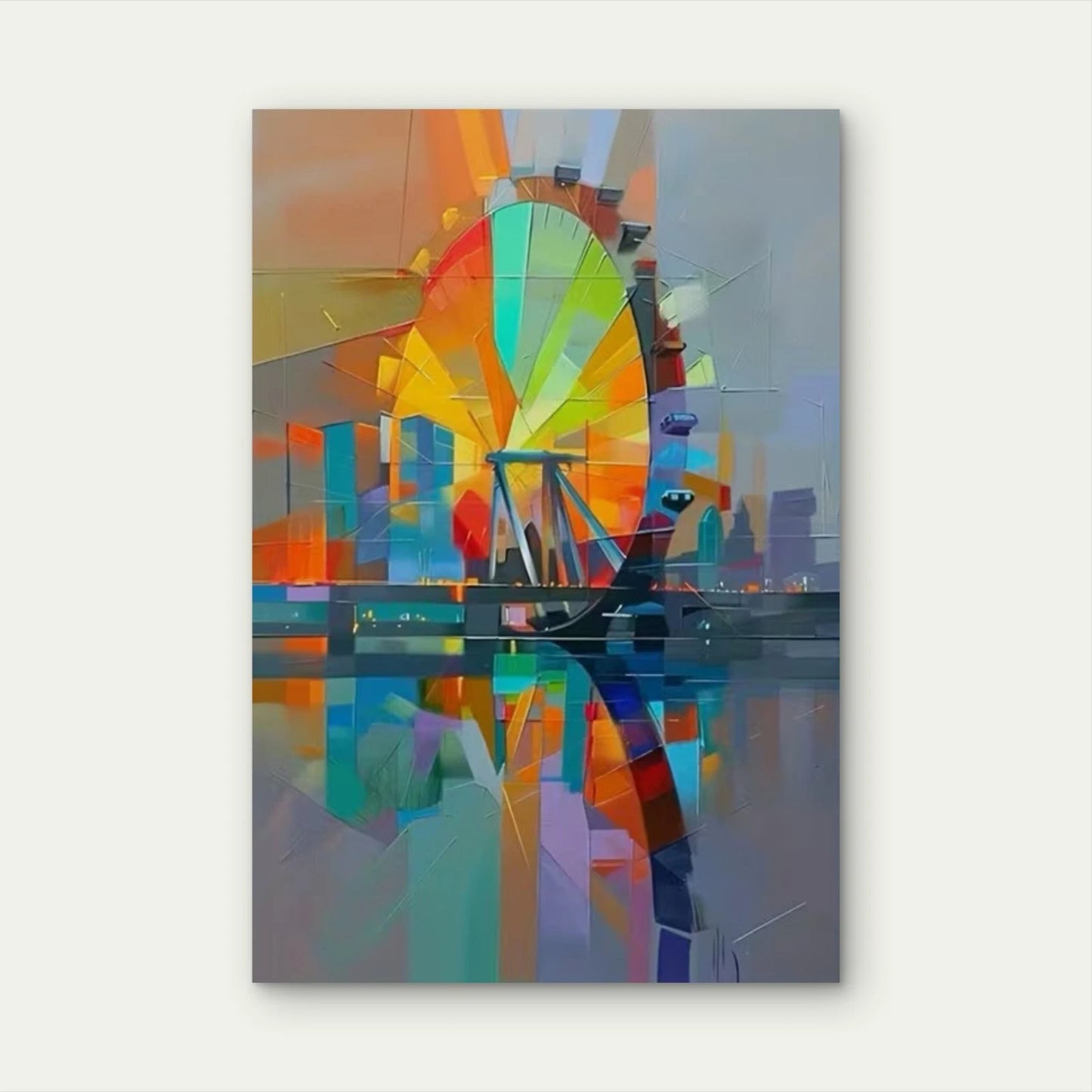 Abstract Ferris Wheel Metal Print Ready to Hang
