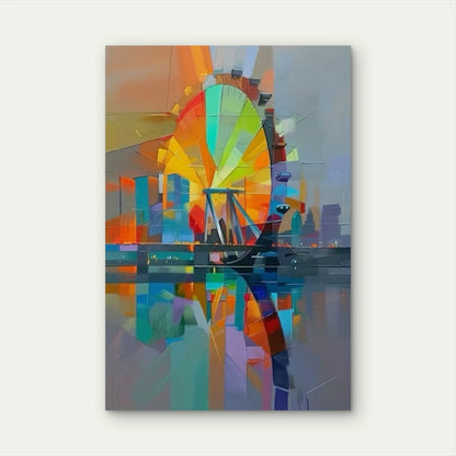 Abstract Ferris Wheel Metal Print Ready to Hang