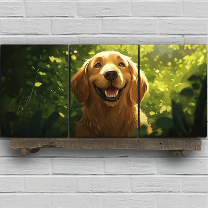3pcs The Dog in the Grass Series Metal Print Ready to Hang Art - Bella Home Decor