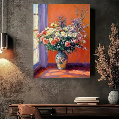 Beautiful Vibrant Pink White Purple Yellow Painting 40x60cm Metal Print Ready to Hang - Bella Home Decor