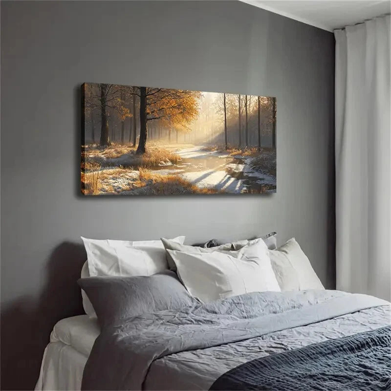 Tree Branches & Leaves Design Wall Art Canvas Office Home Room Framed 120x60cm - Bella Home Decor