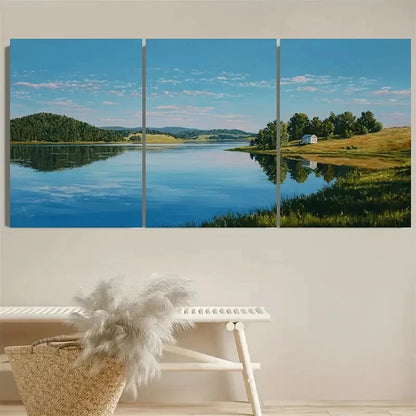 3pcs Sheridan Lake South Dakota Wall Art Set Canvas Framed 60x90cm - High Quality Print 100% Australian Made Wall Canvas Ready to Hang