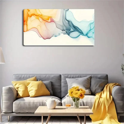 Flowing Color Forms Abstract Wall Art Canvas Office Home Room Framed 120x60cm - Bella Home Decor