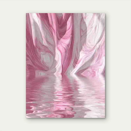 Flowing Pink & Water Reflection Abstract 40x60cm Metal Print Ready to Hang