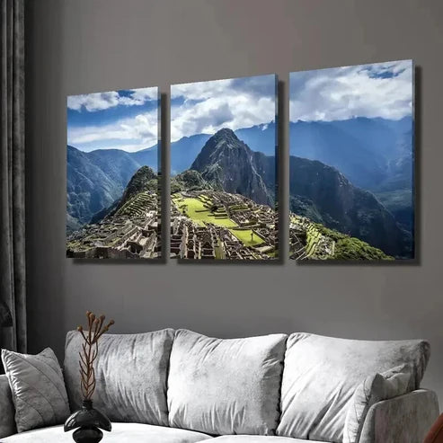 3pcs Historic Sanctuary of Machu Picchu Wall Art Set Canvas Unframed - High Quality Print 100% Australian Made Wall Canvas