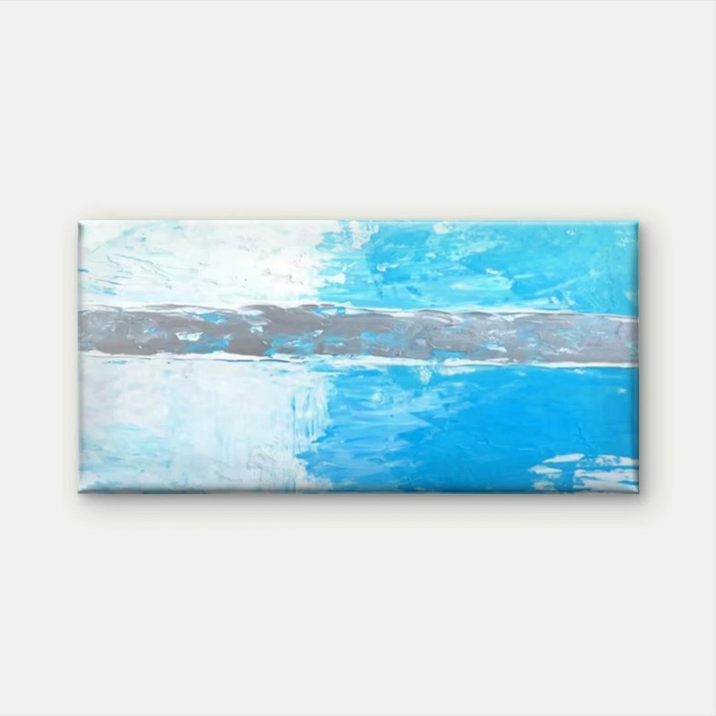 Abstract Blue White Gray Wall Art Canvas Office Home Room Framed 120x60cm