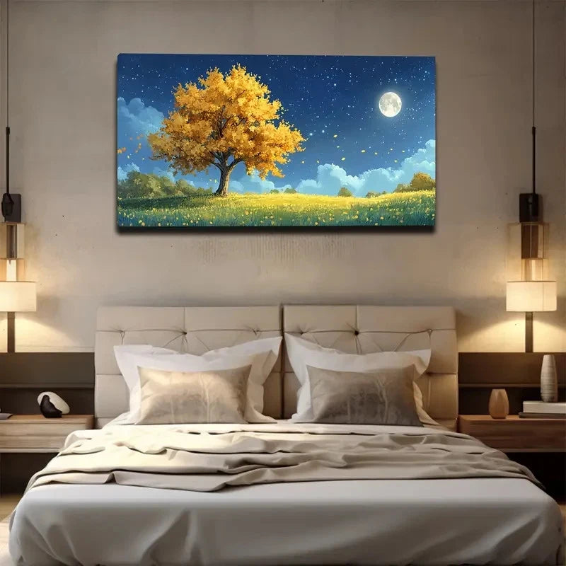 Romantic Autumn Landscape Wall Art canvas office home room framed 120x60cm
