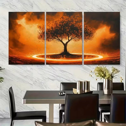 3pcs Vibrant Tree Resilience Metal Print Ready to Hang Art