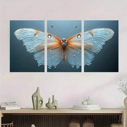 3pcs Butterfly Décor Fairy Wings Perfect Wall Art Set Canvas Framed 60x90cm - High Quality Print 100% Australian Made Wall Canvas Ready to Hang - Bella Home Decor