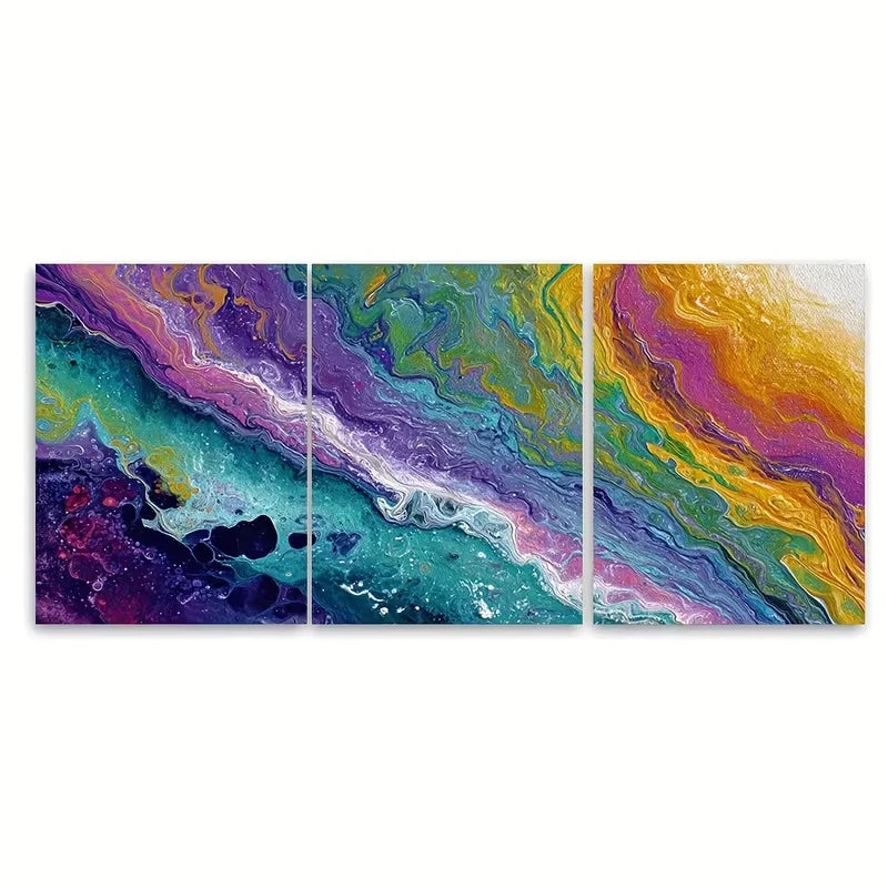 3pcs Colour Fall Abstract  Wall Art Set Canvas Framed 40x60cm - High Quality Print 100% Australian Made Wall Canvas Ready to Hang - Bella Home Decor