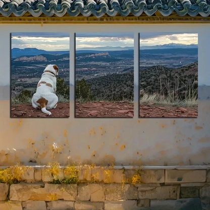 3pcs Dogs on The Mountain Nature Illustration Metal Print Ready to Hang Art - Bella Home Decor