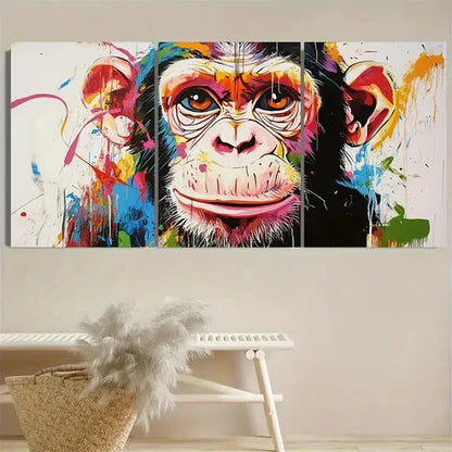 3pcs Monkey GraffitiWall Art Set Canvas Unframed - High Quality Print 100% Australian Made Wall Canvas