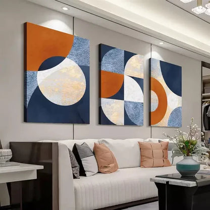3pcs Modern Abstract Geometric Art Canvas Framed 60x90cm - High Quality Print 100% Australian Made Wall Canvas Ready to Hang