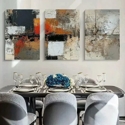 3pcs Color Abstract Design Wall Art Set Canvas Unframed - High Quality Print 100% Australian Made Wall Canvas - Bella Home Decor