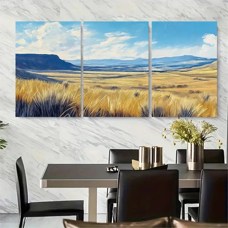 3pcs Tranquil East Rim Drive Metal Print Ready to Hang Art