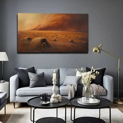 Sandstorm On The Desert Wall Art Canvas Office Home Room Framed 120x60cm